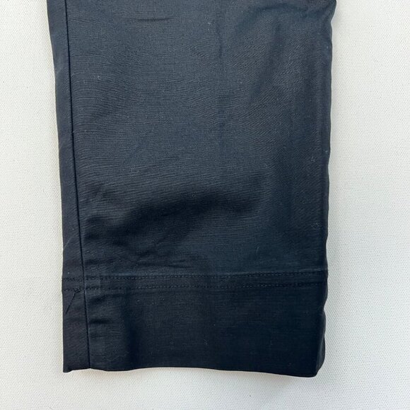 Ellen Tracy Women’s Mid Rise Flat Front Chino Pants Black Side Zipper 8 - Picture 5 of 9